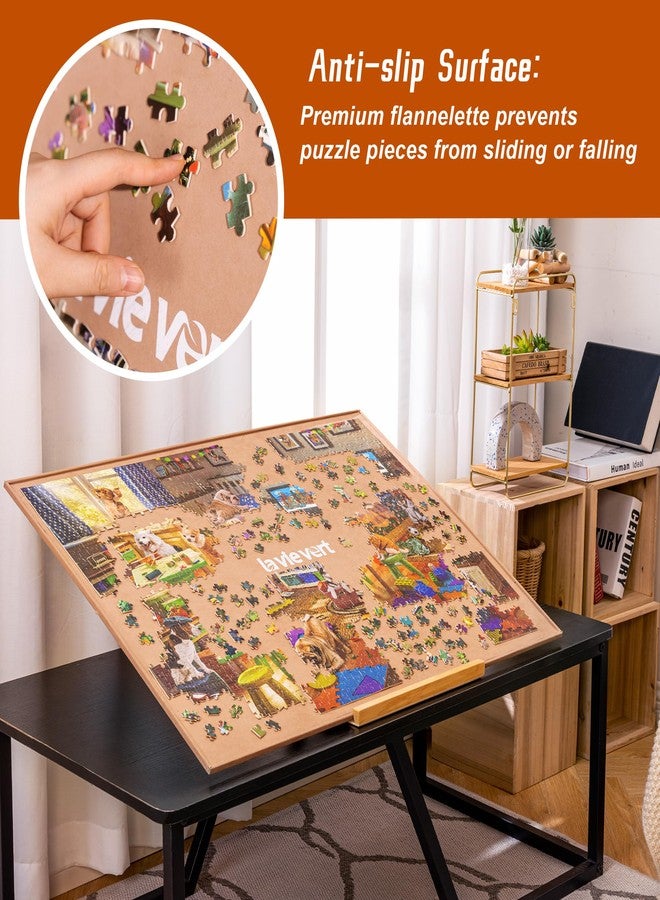 Lavievert Jigsaw Puzzle Board Portable Puzzle Saver for Puzzle Storage, Lightweight & Easy Transport, for 1500 Piece Jigsaws Puzzles (Khaki) - Image 2
